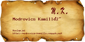 Modrovics Kamilló névjegykártya